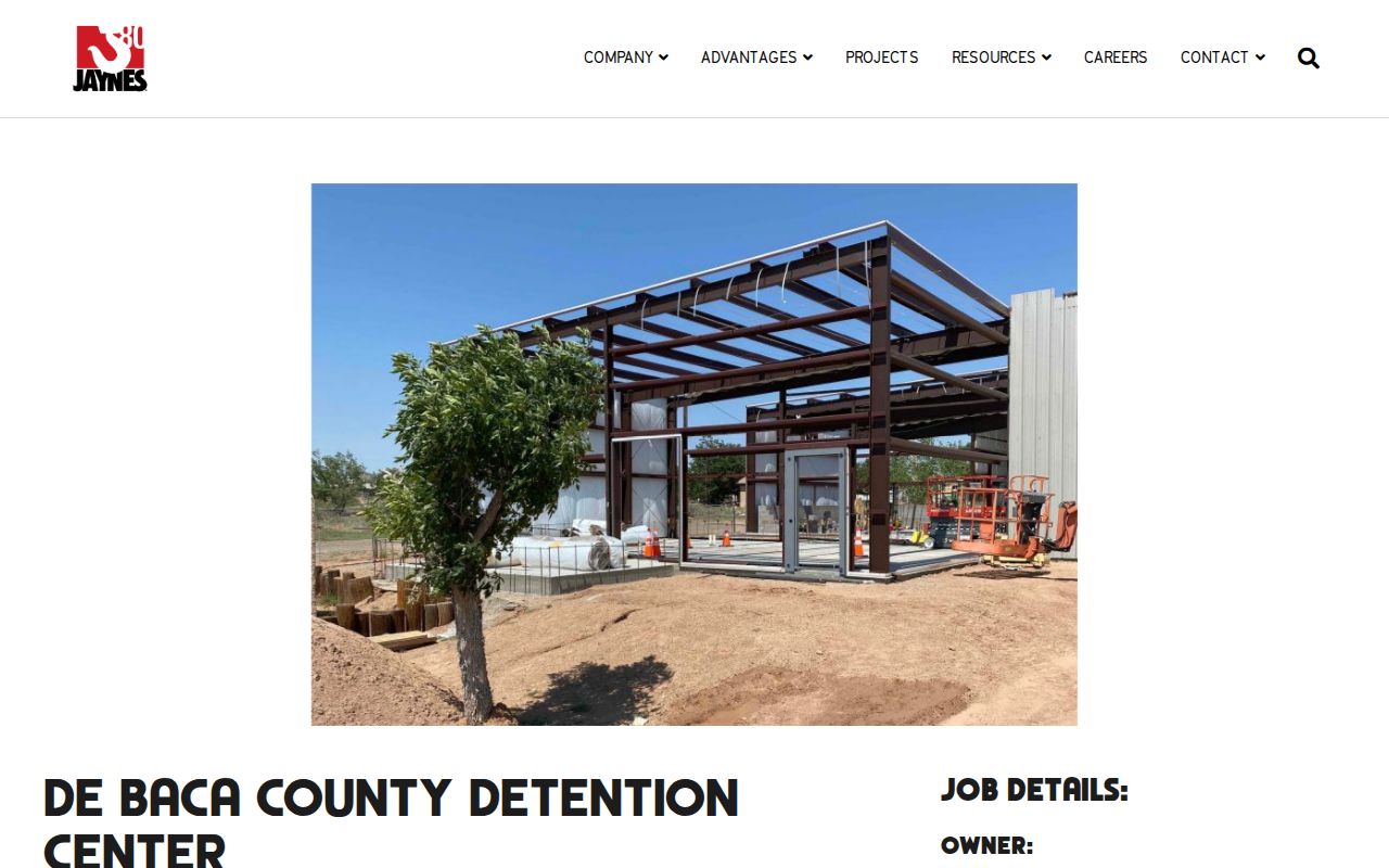 De Baca County Detention Center release facility construction profile